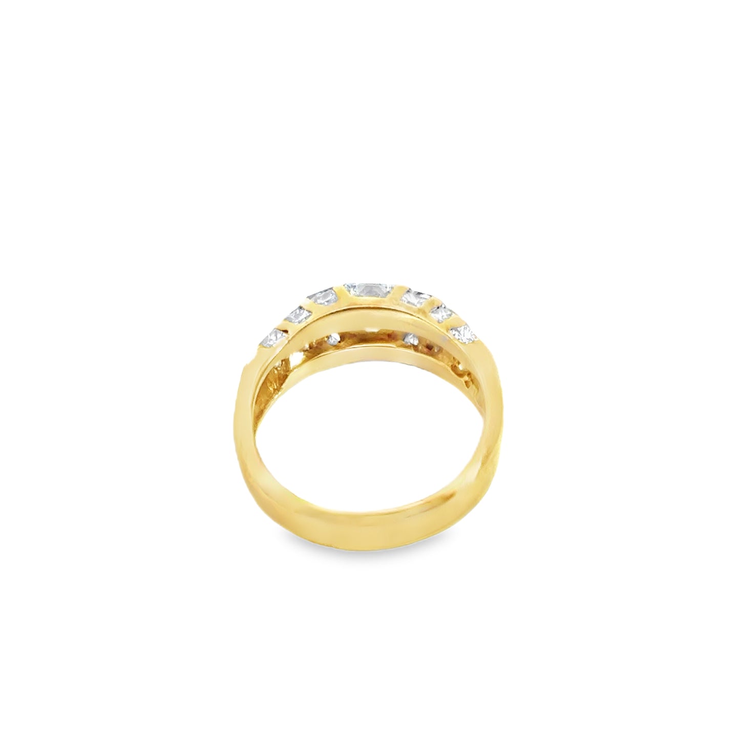 18K Yellow Gold Princess-Cut Diamond Band