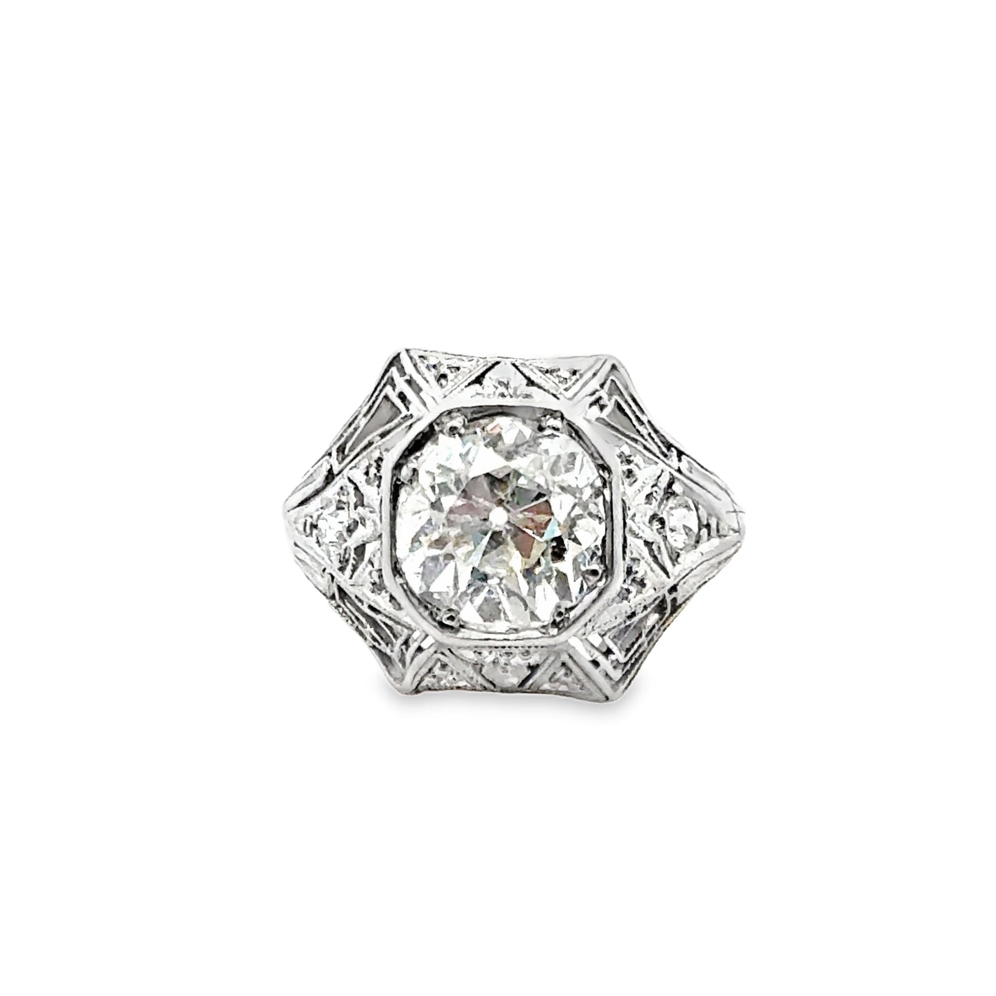 Antique Platinum Diamond Ring – Art Deco Era