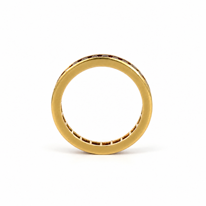 Vintage 1950s 14K Yellow Gold Raspberry-Red Ruby Eternity Band