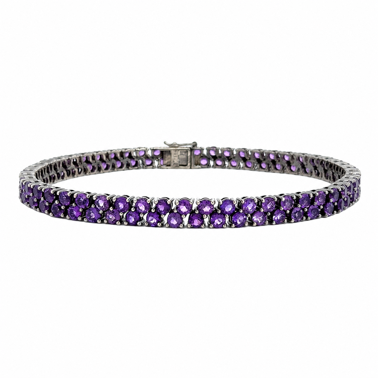 Fine Amethyst Bracelet in White Gold Estate Jewelry
