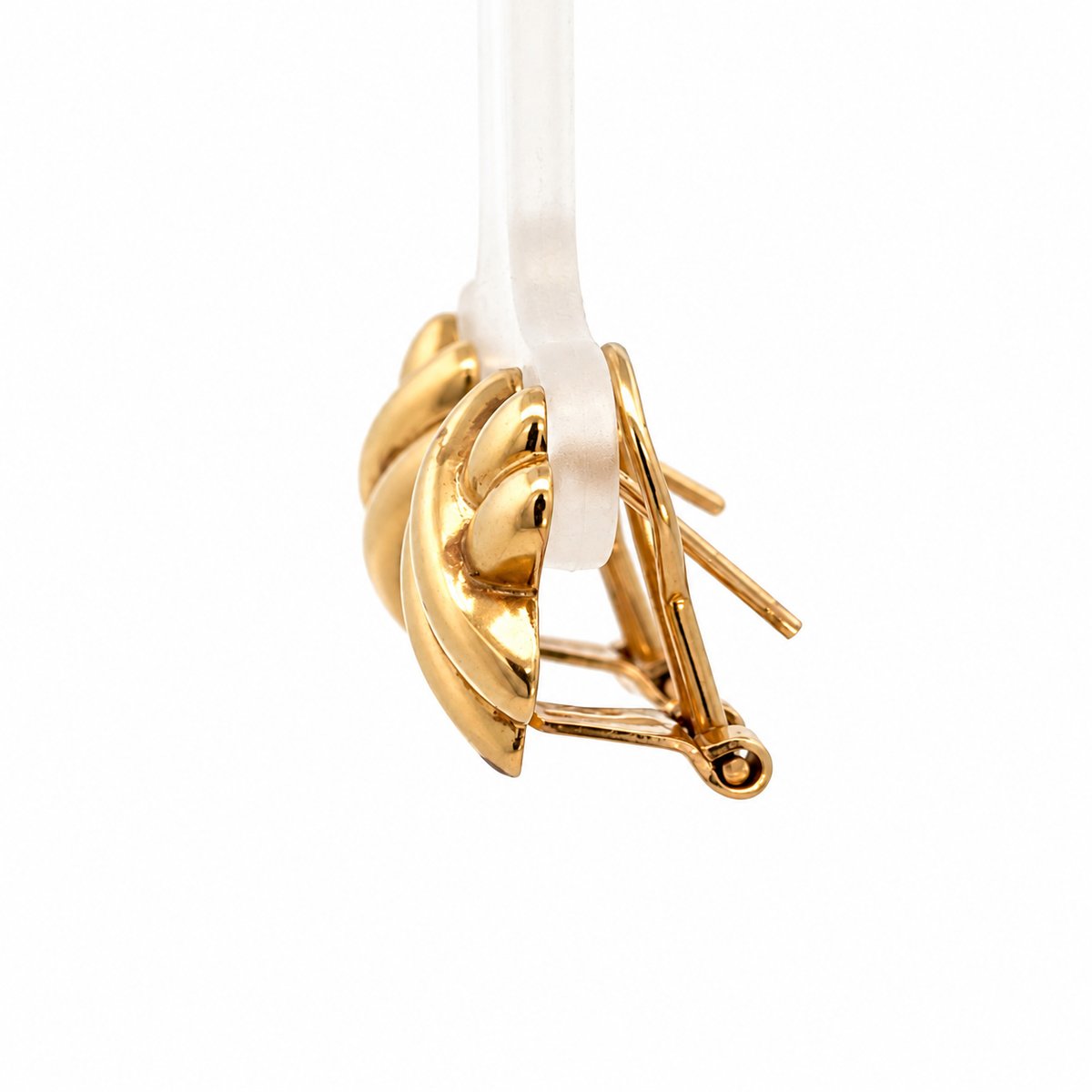 14K Yellow Gold X-Shape French Clip Earrings