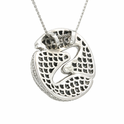 18K White Gold Diamond Koi Fish Pendant