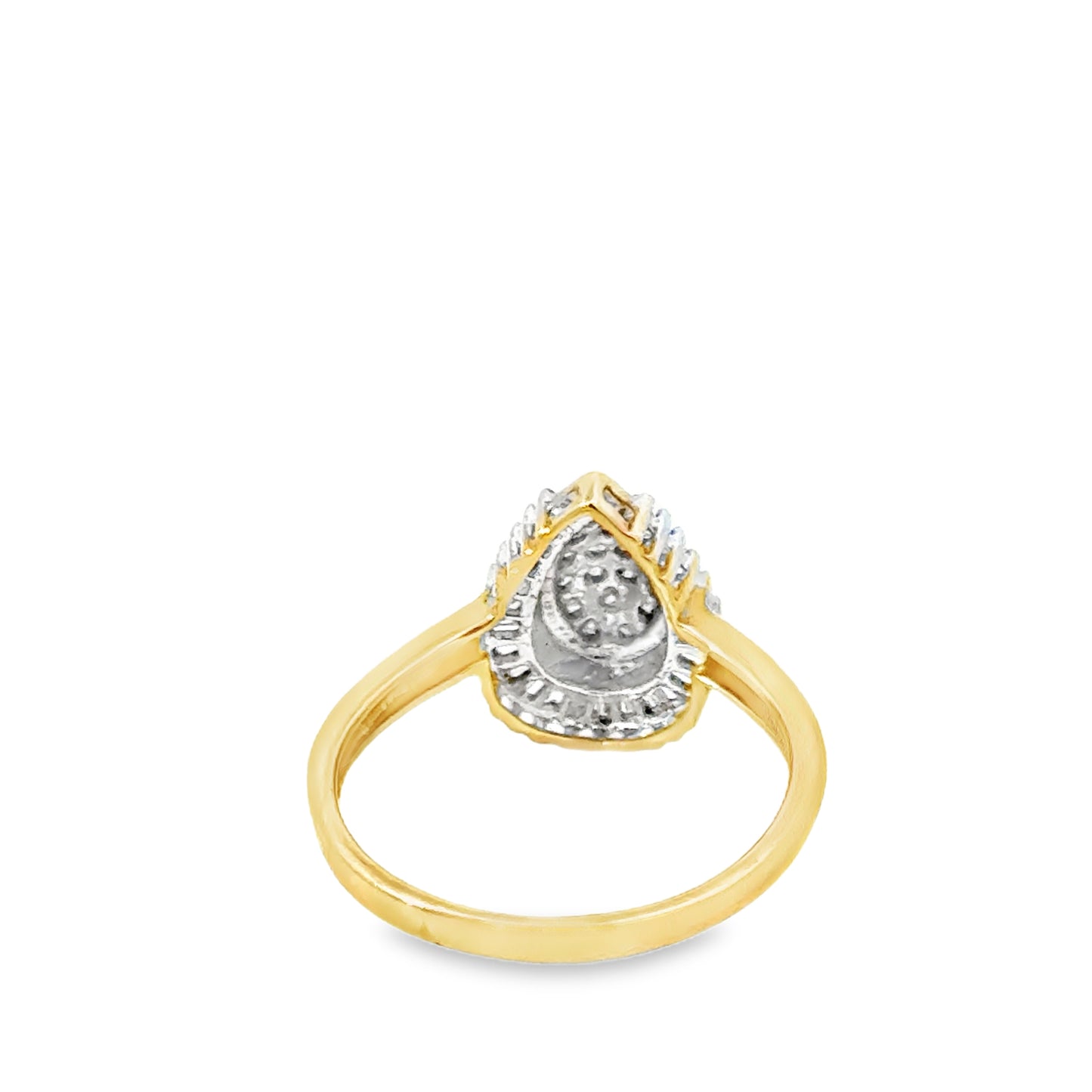14K Yellow Gold Pear-Shaped Diamond Cluster Ring