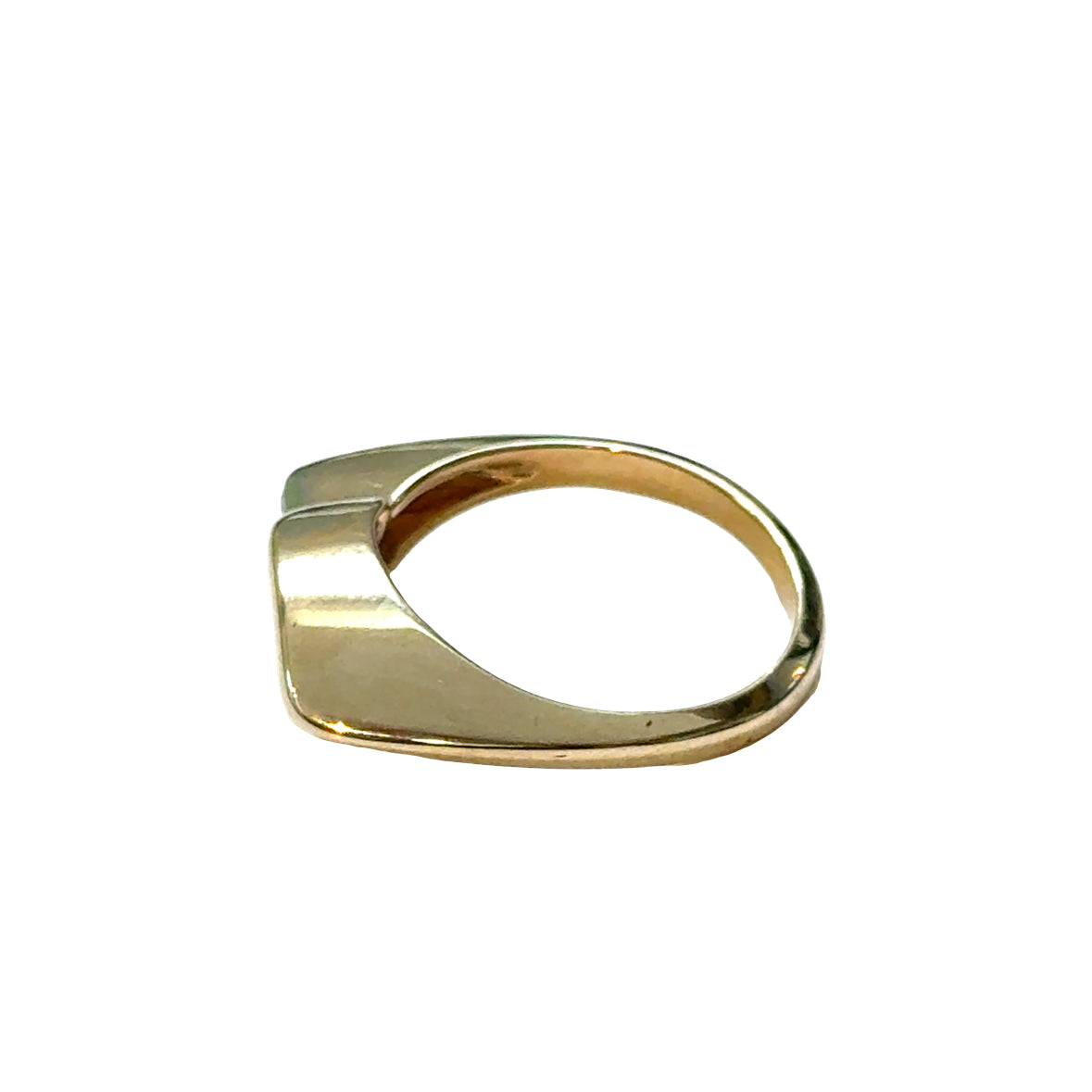 14K Yellow Gold Sleek Modern Diamond Ring