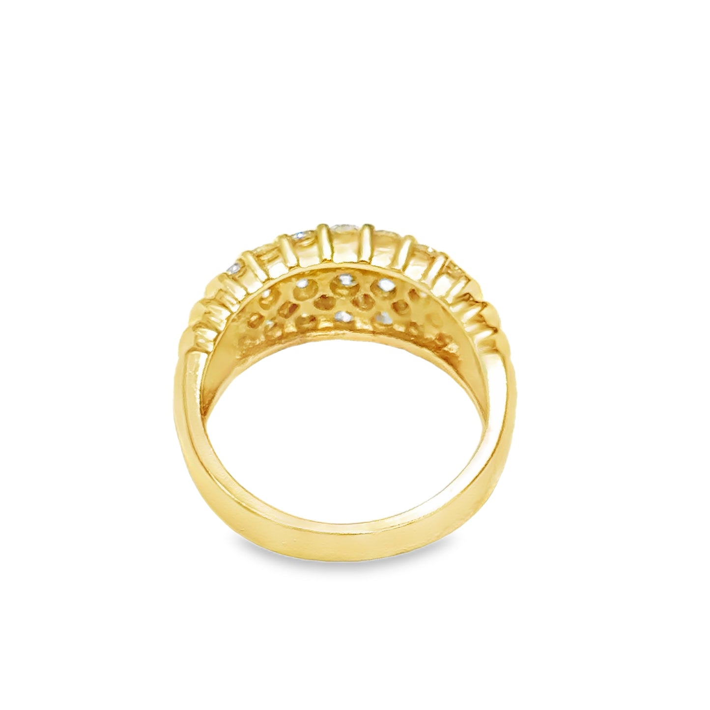 14K Yellow Gold Diamond Multi-Row Band