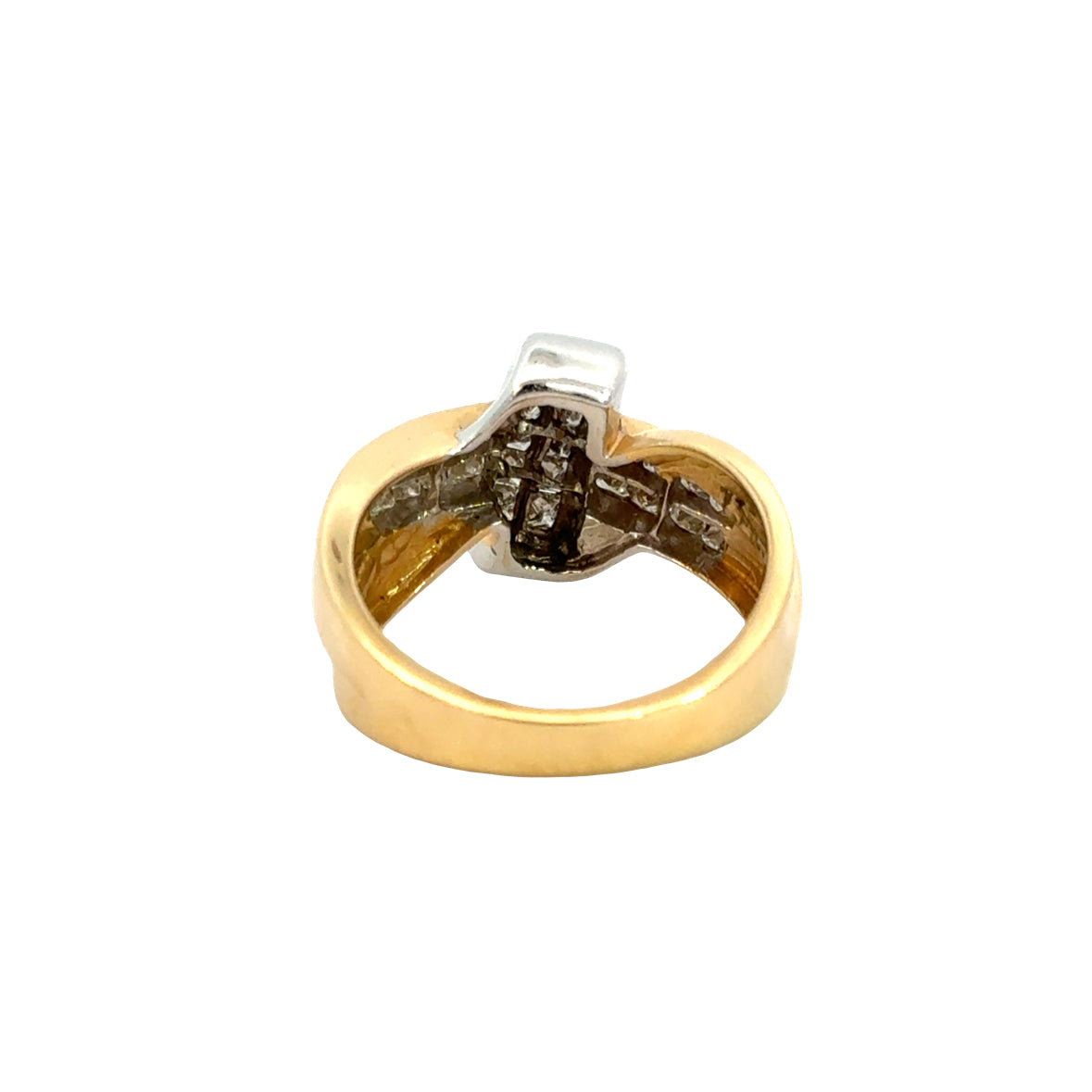 14K Two-Tone Princess Cut Diamond Statement Ring