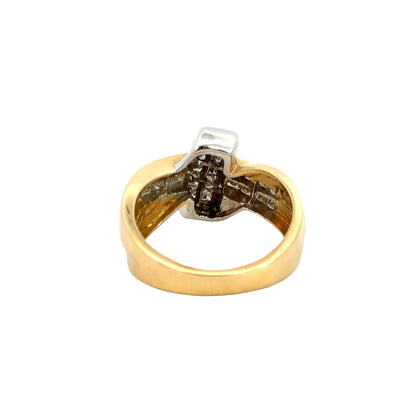 14K Two-Tone Princess Cut Diamond Statement Ring