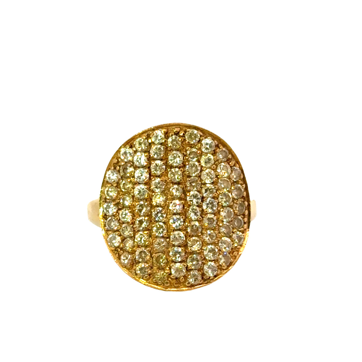 18K Yellow Gold Diamond Disc Ring