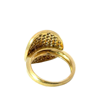 18K Yellow Gold Diamond Disc Ring