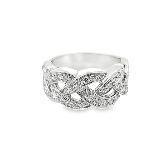 Platinum Woven Diamond Ring