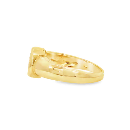 14K Gold Sparkling Diamond Disc Ring