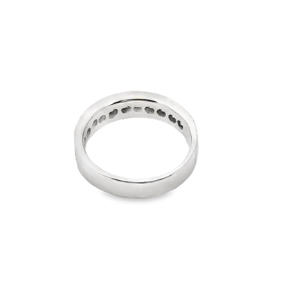 14K White Gold Channel-Set Diamonds Men’s Ring