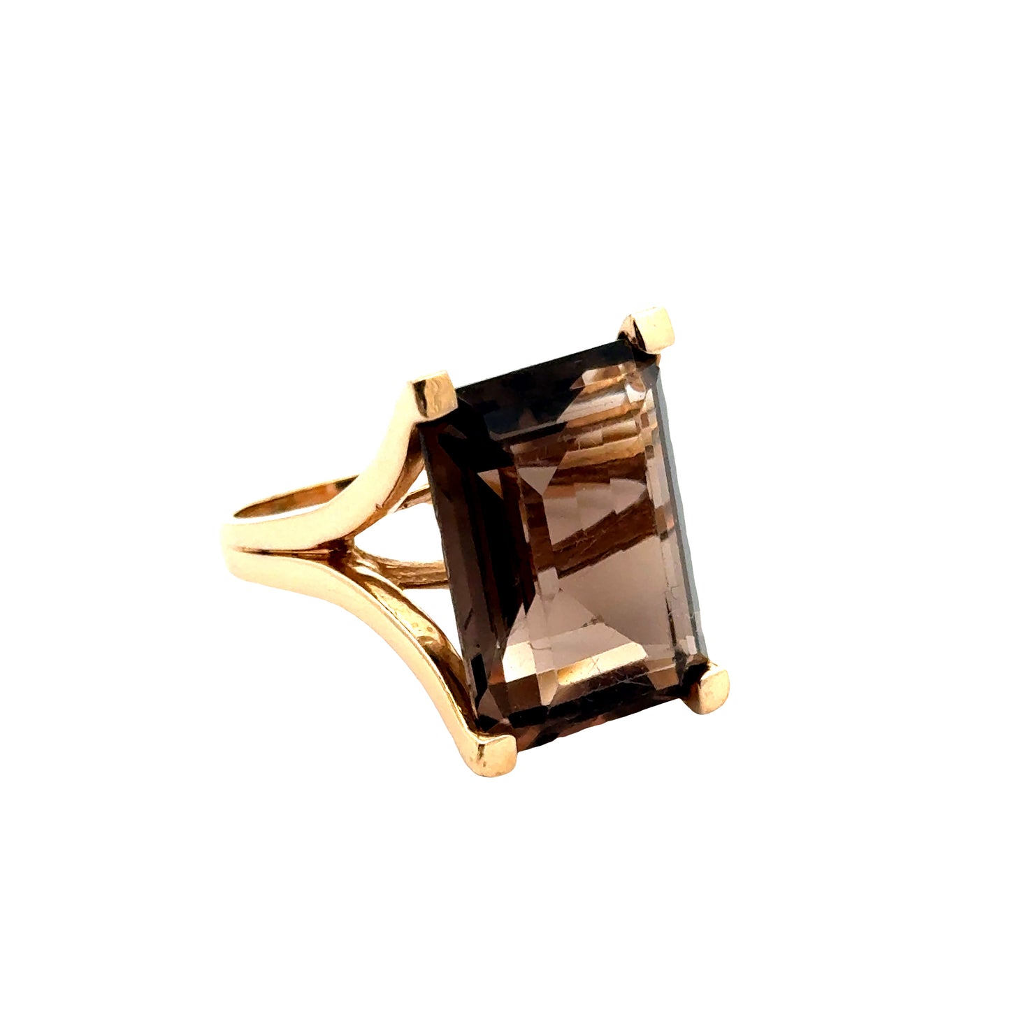 14K Yellow Gold Emerald-Cut Topaz Ring
