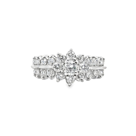 Beautiful 14K White Gold Diamond Ring