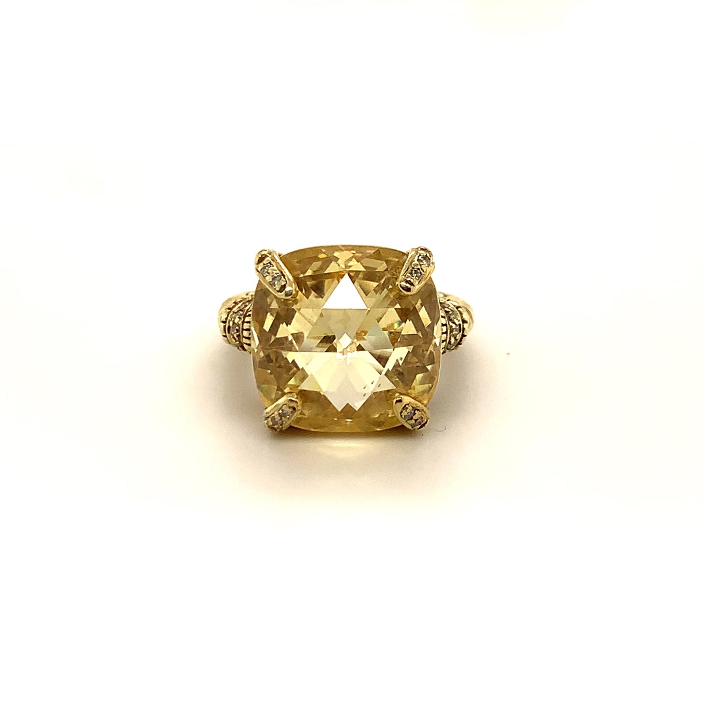 18K Luxurious Large Citrine Cocktail Ring