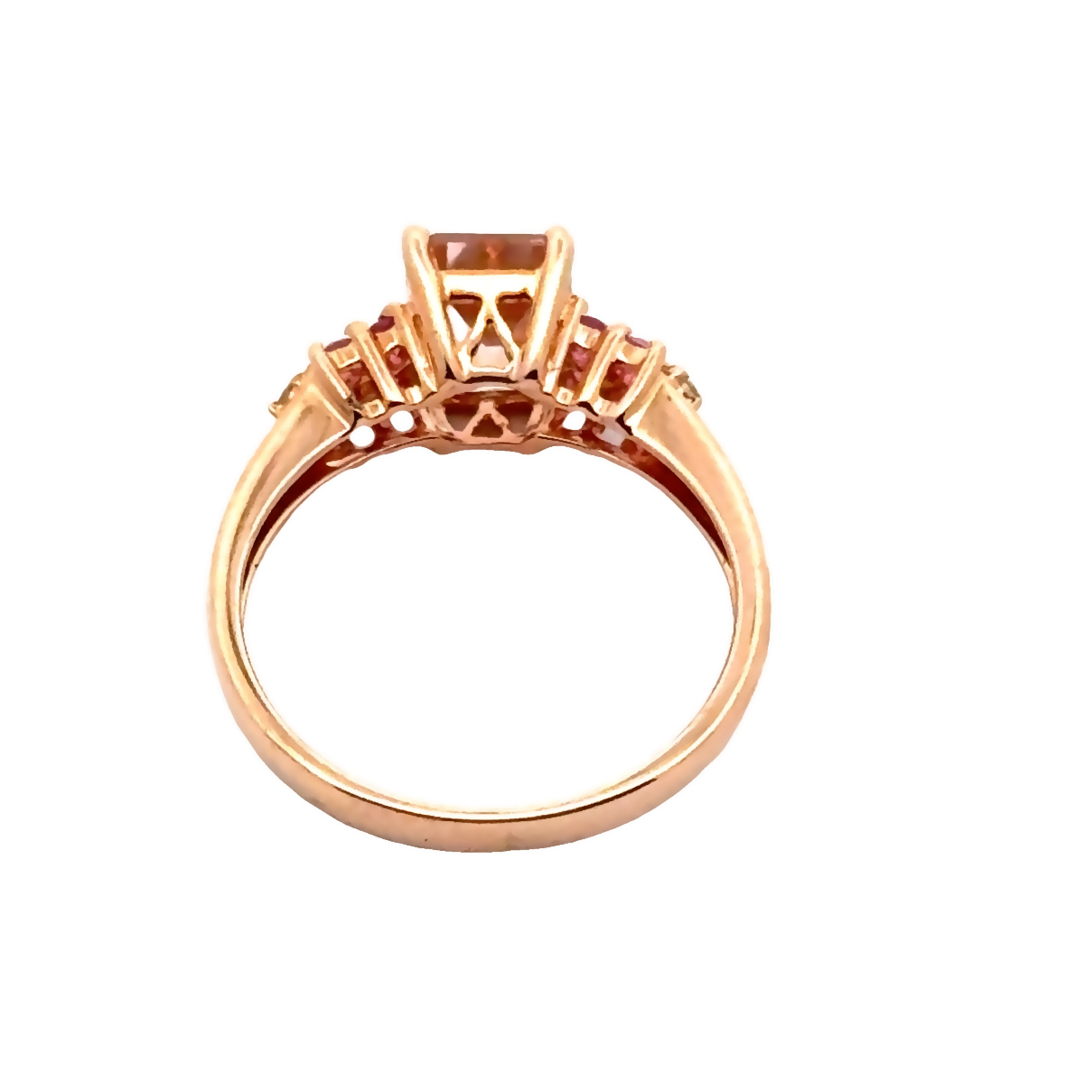 Delightful 14K Rose Gold Peach-Hued Morganite & Diamond Ring