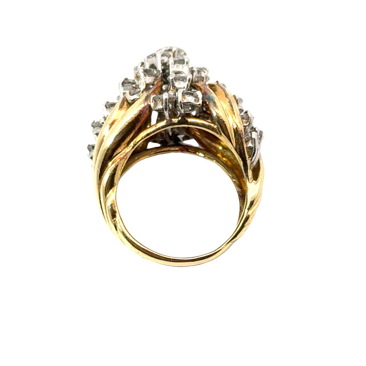 18K Yellow Gold Large Domed Diamond Ring