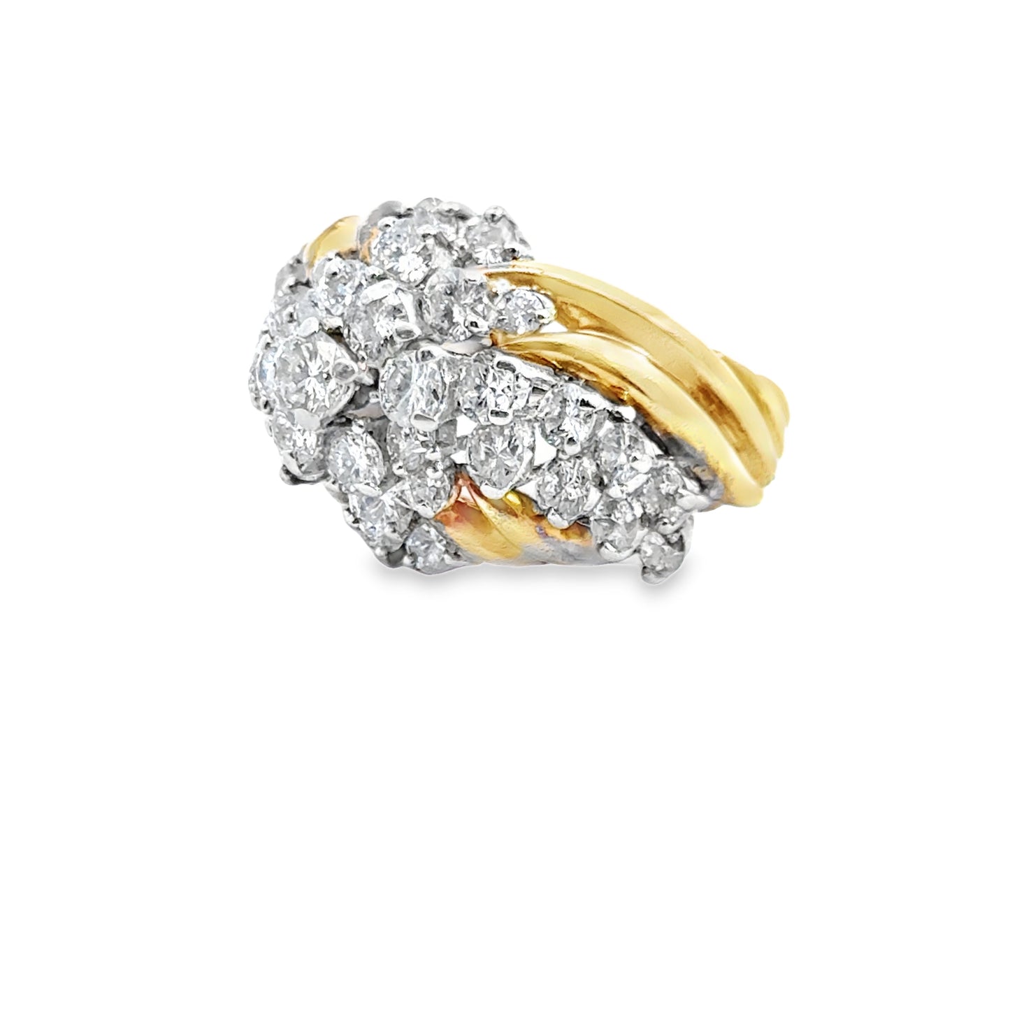 18K Yellow Gold Large Domed Diamond Ring