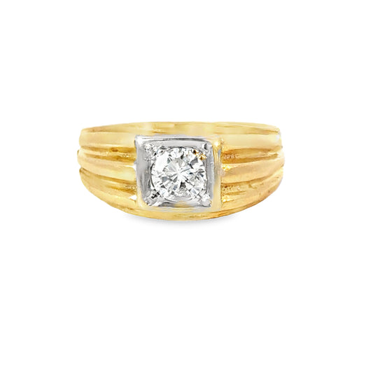 14K Yellow Gold Diamond Men’s Ring