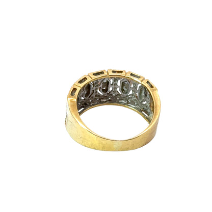 14K Yellow Gold Open-Work Design Diamond Band Ring