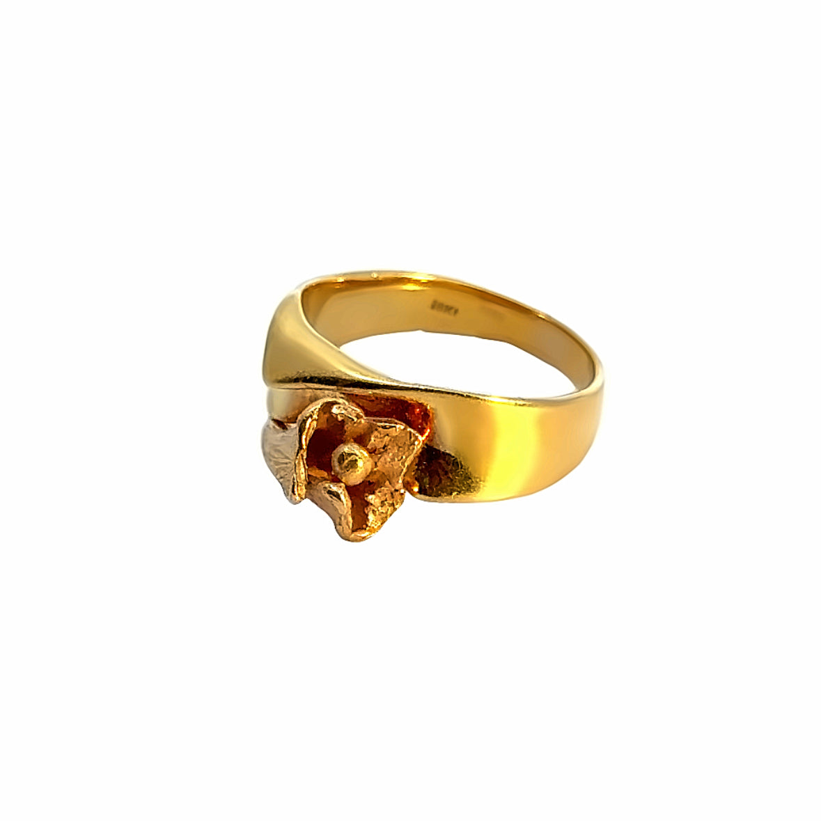 18K Yellow Gold Stargazer Lily Ring