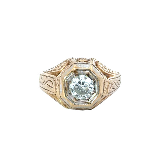 Antique 1920’s 14K Rose Gold Diamond Engagement Ring