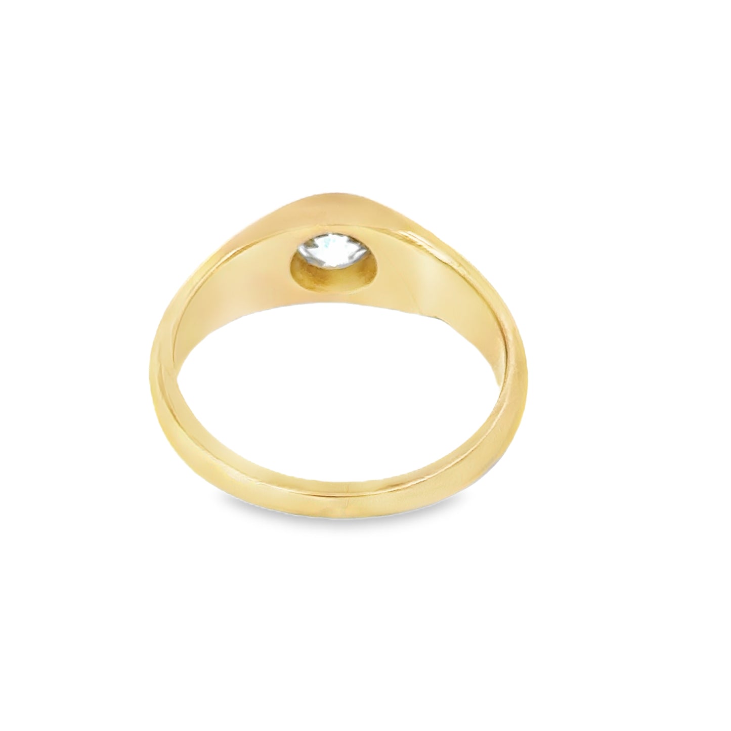 18K Yellow Gold Bezel Set Diamond Men’s Ring