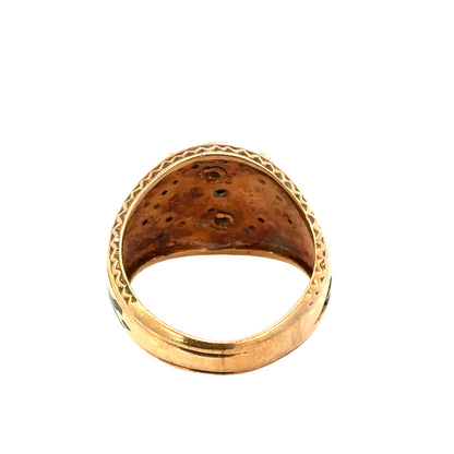 Men’s Masonic Signet Ring in Yellow Gold – Diamond Accents