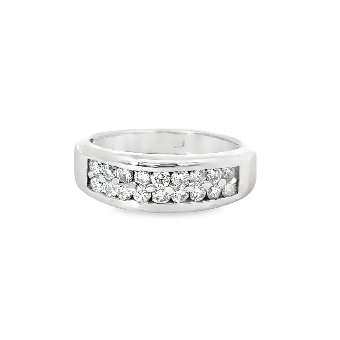 14K White Gold Diamond Men’s Band Ring