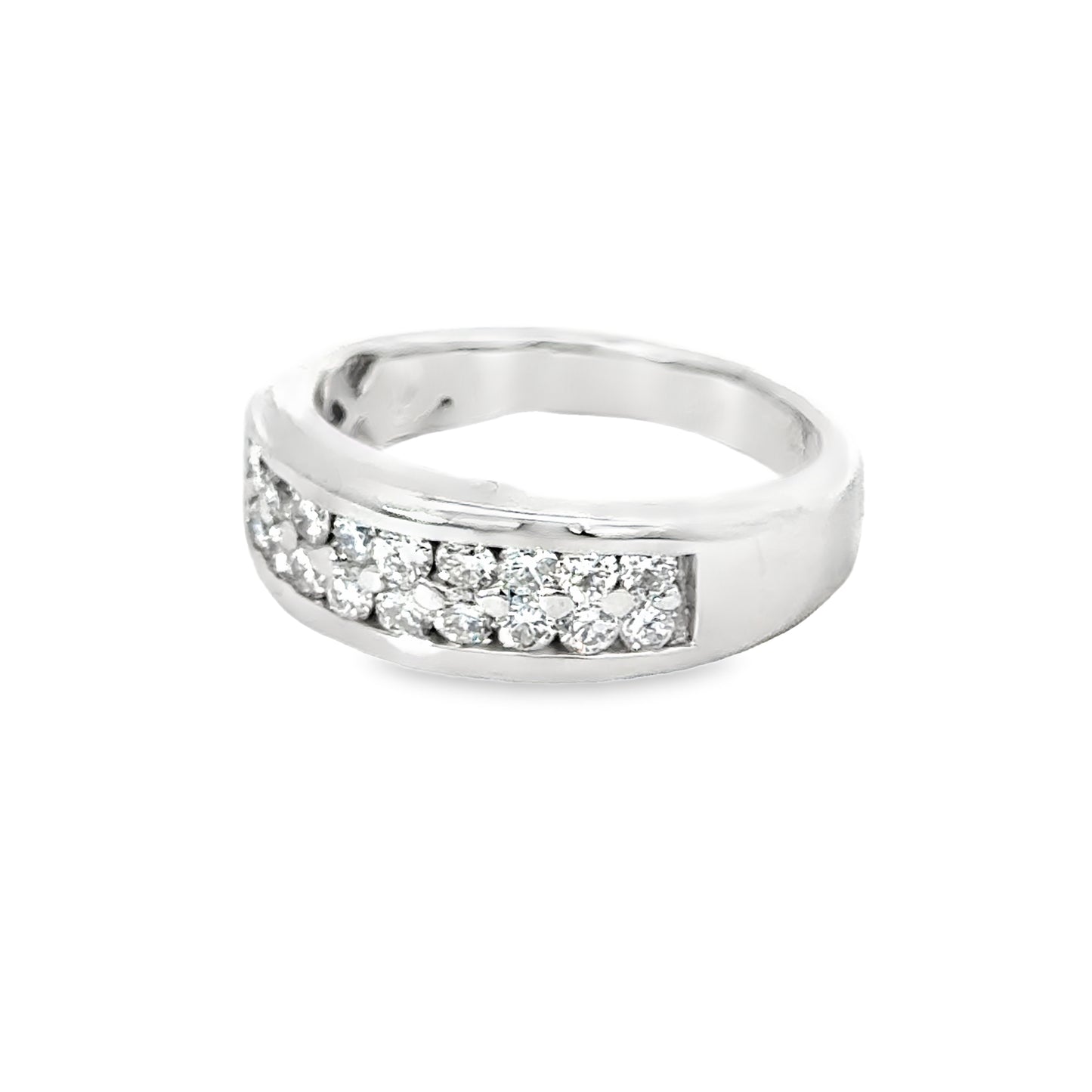 14K White Gold Diamond Men’s Band Ring