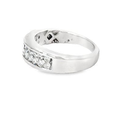 14K White Gold Diamond Men’s Band Ring