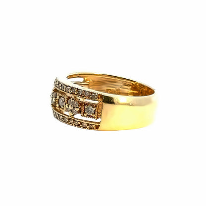 14K Yellow Gold Diamond Band Ring