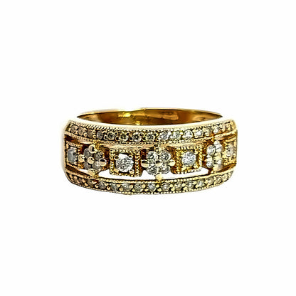 14K Yellow Gold Diamond Band Ring