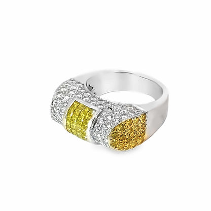 Mesmerizing 18K White & Yellow Diamond Ring