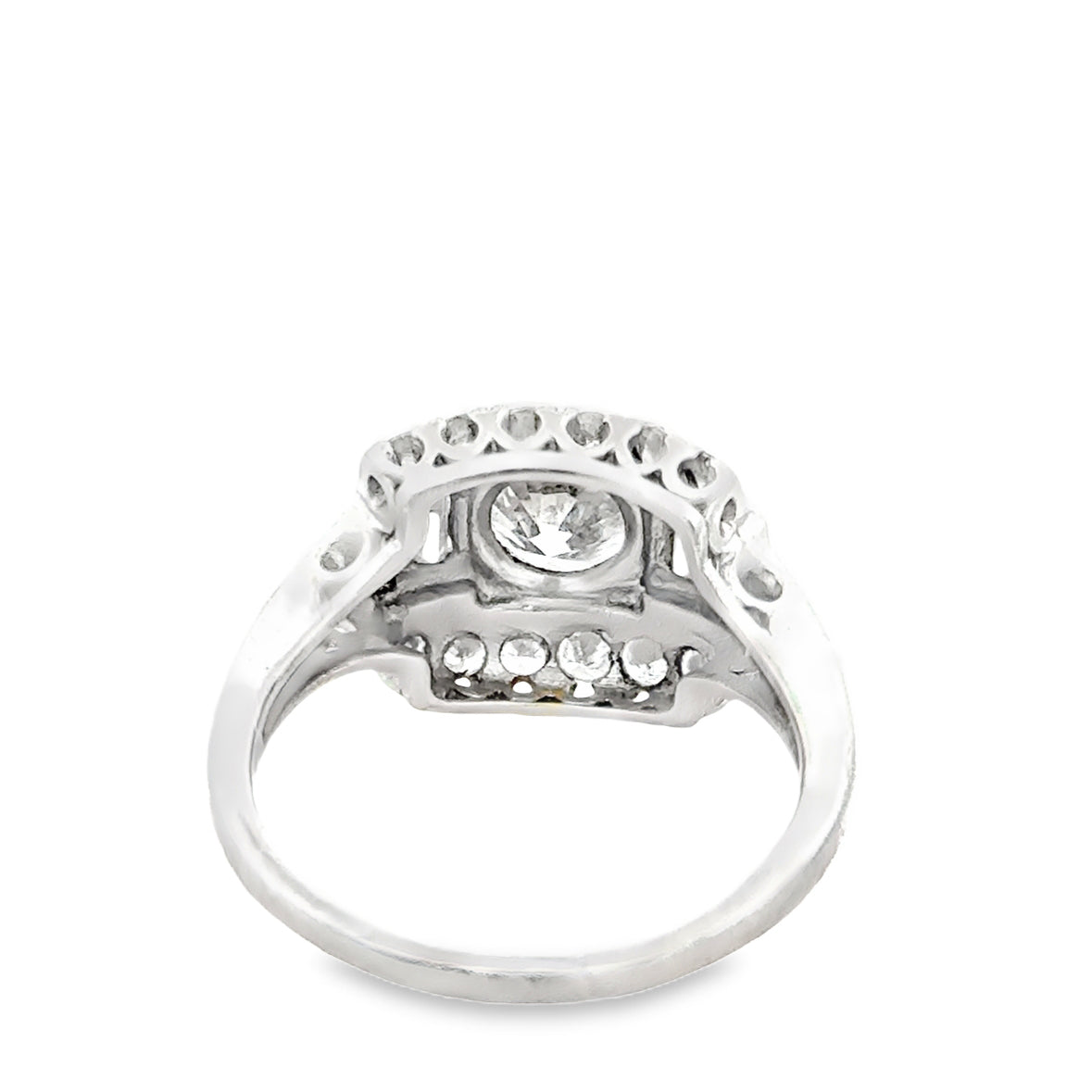 Statement Platinum Diamond Ring with Channel-Set Accents