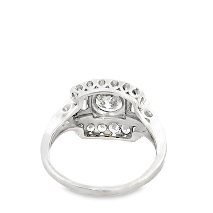 Statement Platinum Diamond Ring with Channel-Set Accents