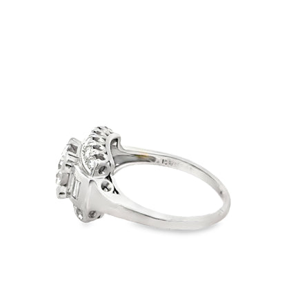 Statement Platinum Diamond Ring with Channel-Set Accents