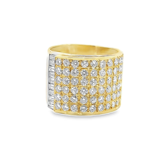 18K Yellow Gold Layered Diamond Ring