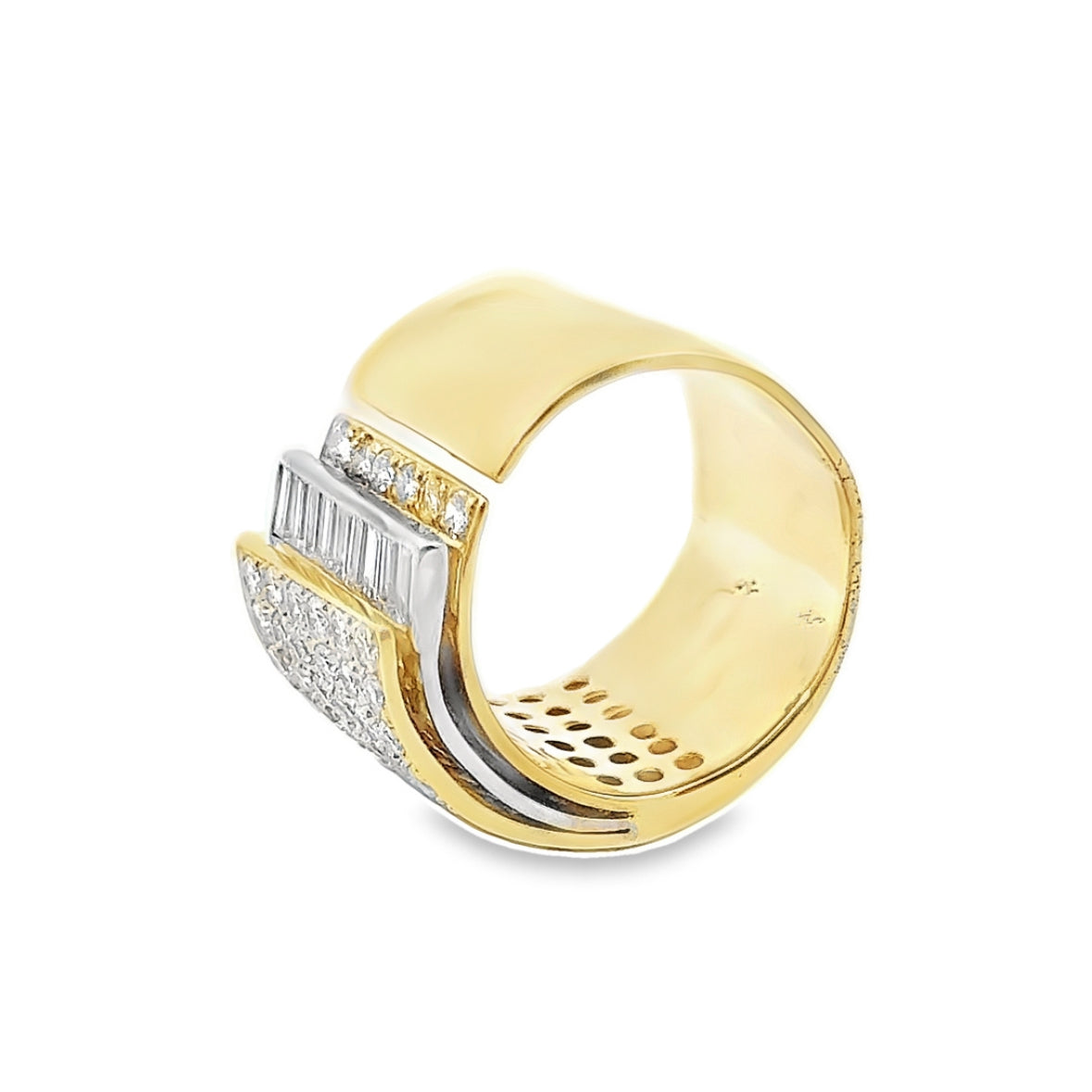 18K Yellow Gold Layered Diamond Ring