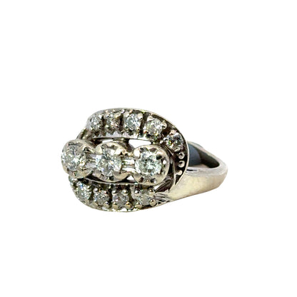 Antique 1930’s Art Deco Diamond Ring – 14K White Gold