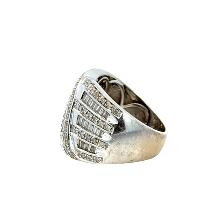 Decadent Wide Diamond Wave Ring – Couture Vintage 1990s