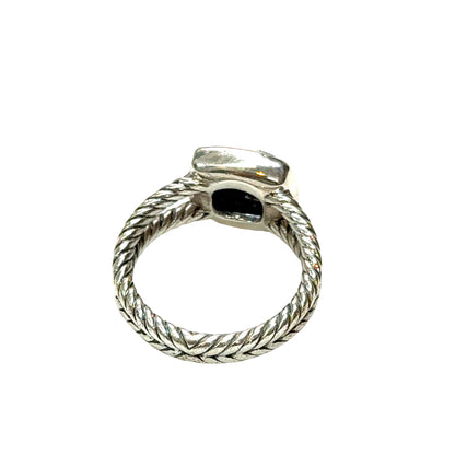 David Yurman Sterling Silver Albion Blue Topaz & Diamond Ring