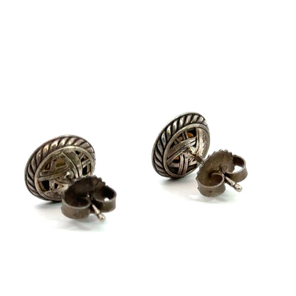 David Yurman Petite Cerise Pearl & Diamond Halo Stud Earrings