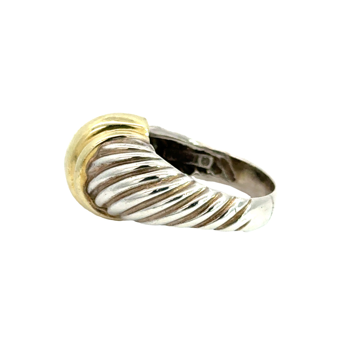 David Yurman Two-Tone Cable Ring in Sterling Silver & 14K Yellow Gold