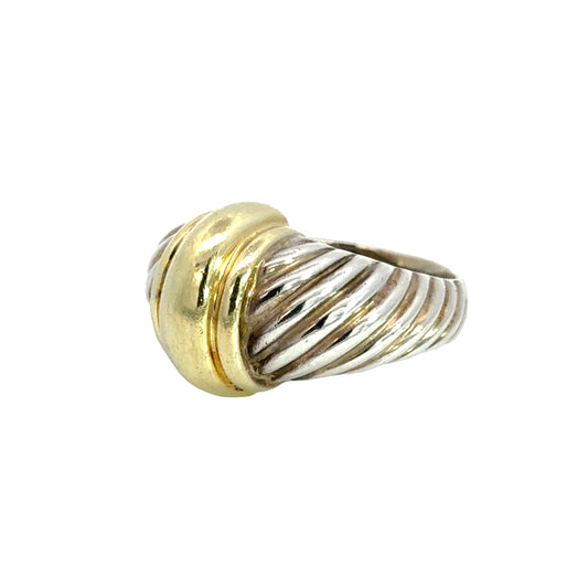 David Yurman Two-Tone Cable Ring in Sterling Silver & 14K Yellow Gold