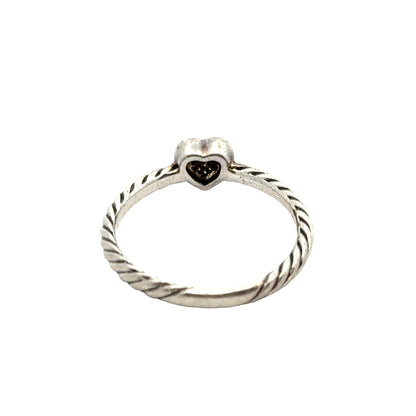 David Yurman Cable Collectibles Heart Ring in Sterling Silver with Pavé Diamonds