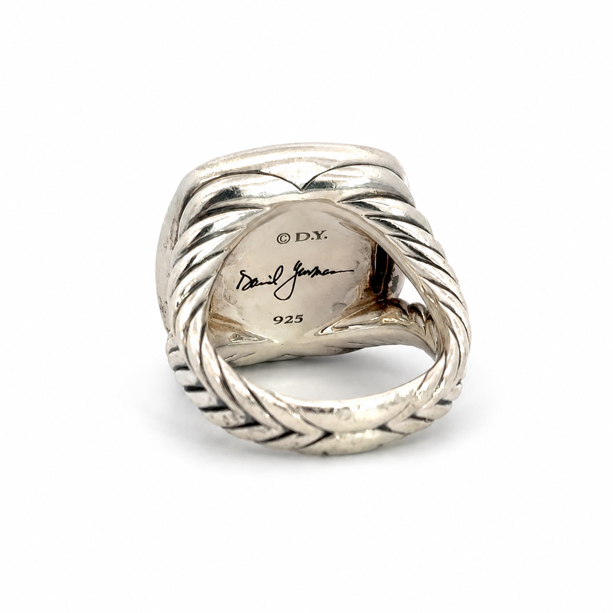 David Yurman Large Albion Pavé Diamond Sterling Silver Statement Ring