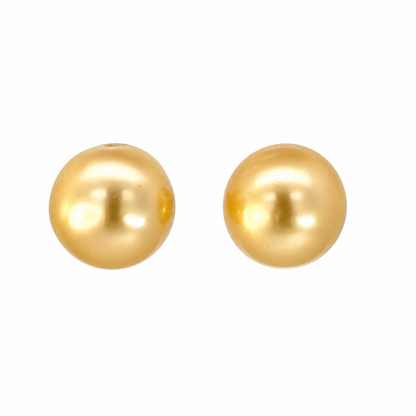 14K Yellow Gold 12mm Yellow Pearl Stud Earrings