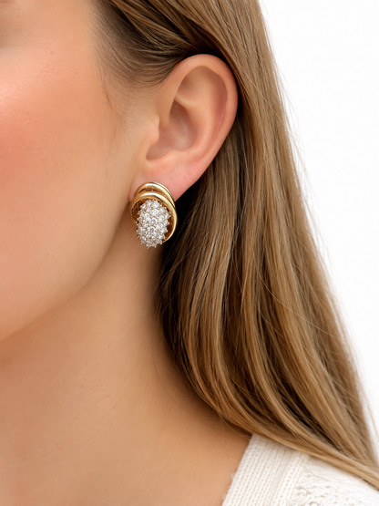 Jose Hess Sculptural Diamond Earrings in 14K Yellow Gold