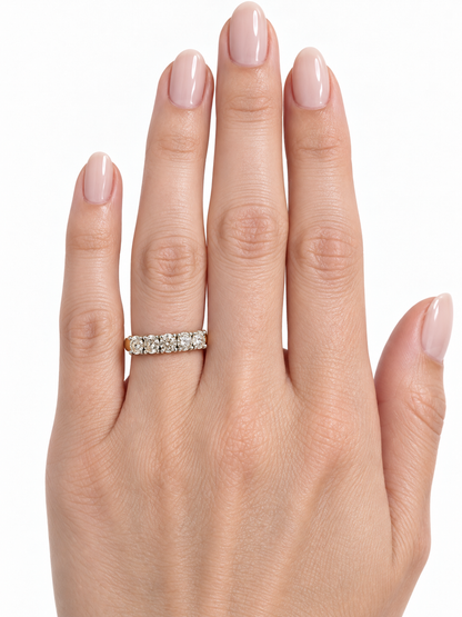 14K Two-Tone Gold Five-Diamond Band
